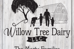 Custom logo by GCD on sign - Willow Tree Dairy