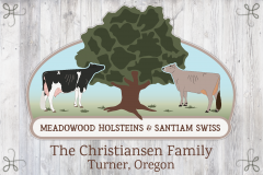 Custom logo by GCD on sign - Meadowood & Santiam