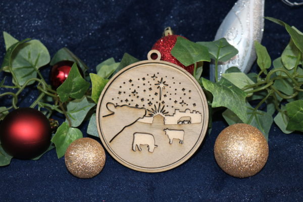 Farm christmas ornament