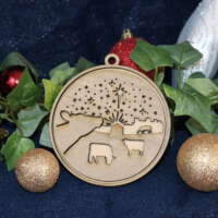 Farm christmas ornament