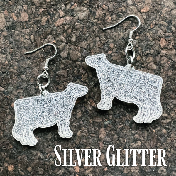 Acrylic Sparkle Cow Earrings - Image 10