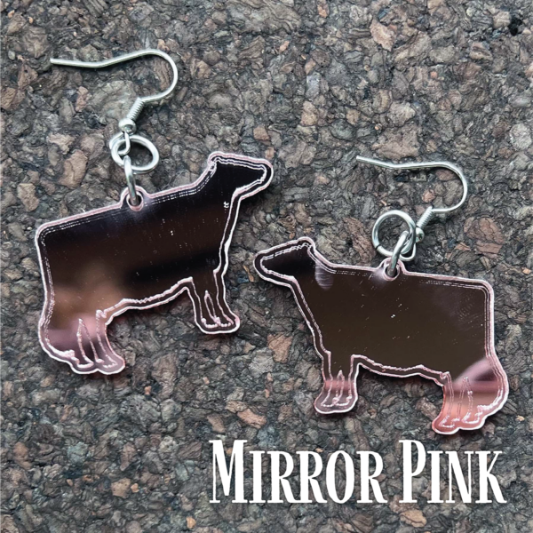 Acrylic Sparkle Cow Earrings - Image 9
