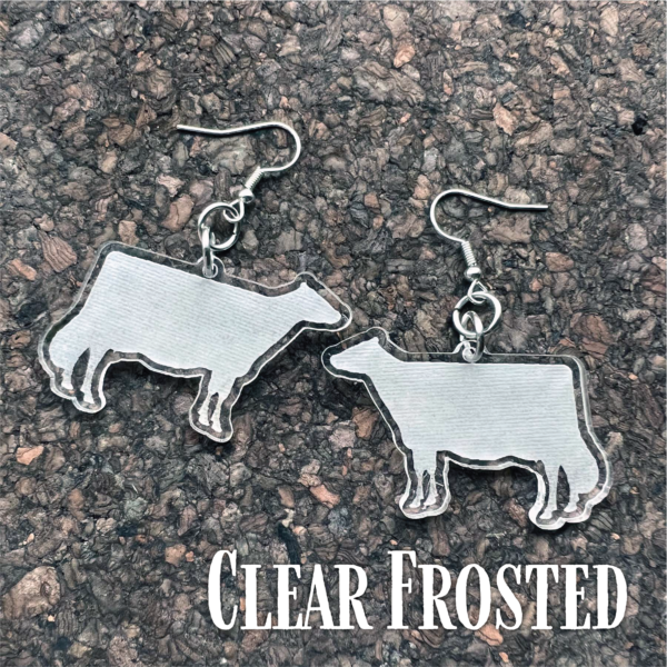 Acrylic Sparkle Cow Earrings - Image 8