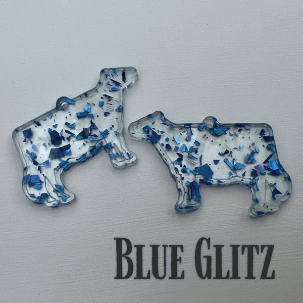 Acrylic Sparkle Cow Earrings - Image 3