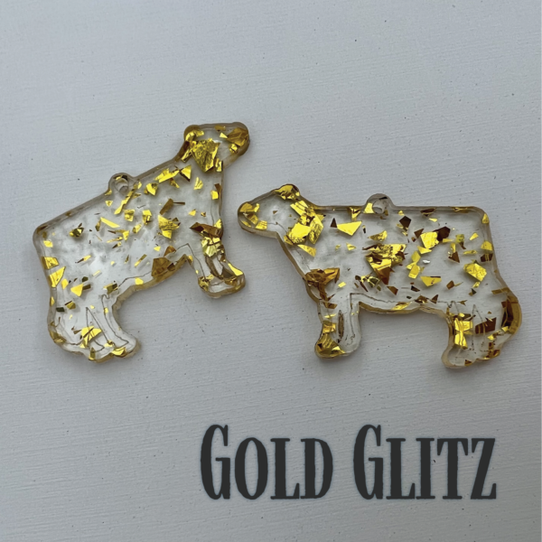 Acrylic Sparkle Cow Earrings - Image 4