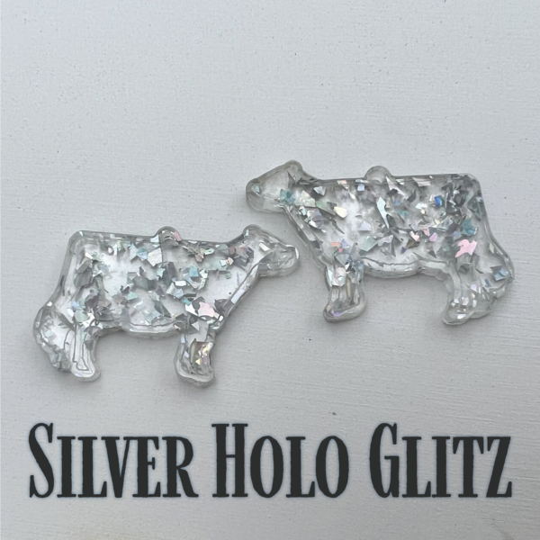 Acrylic Sparkle Cow Earrings - Image 5