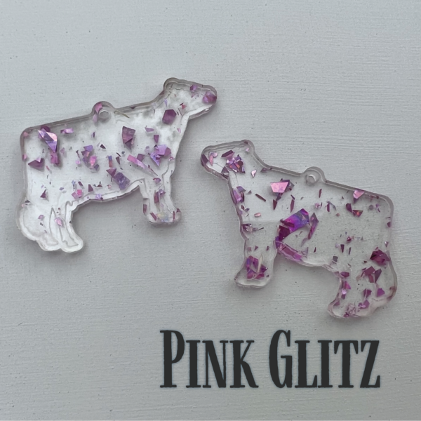 Acrylic Sparkle Cow Earrings - Image 6