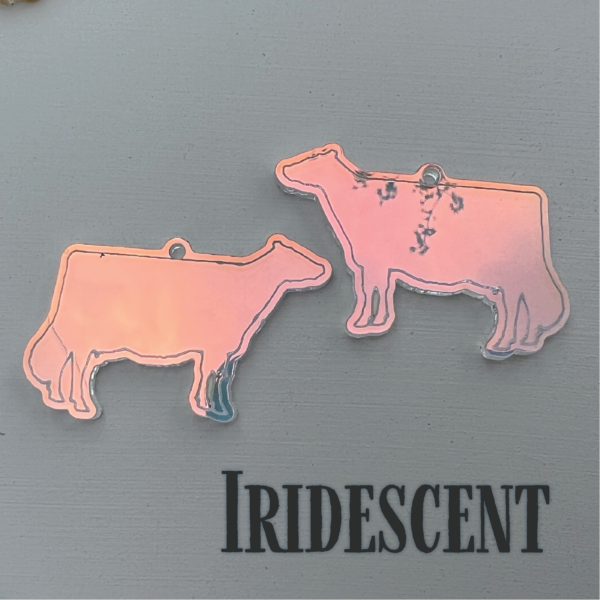 Acrylic Sparkle Cow Earrings - Image 7
