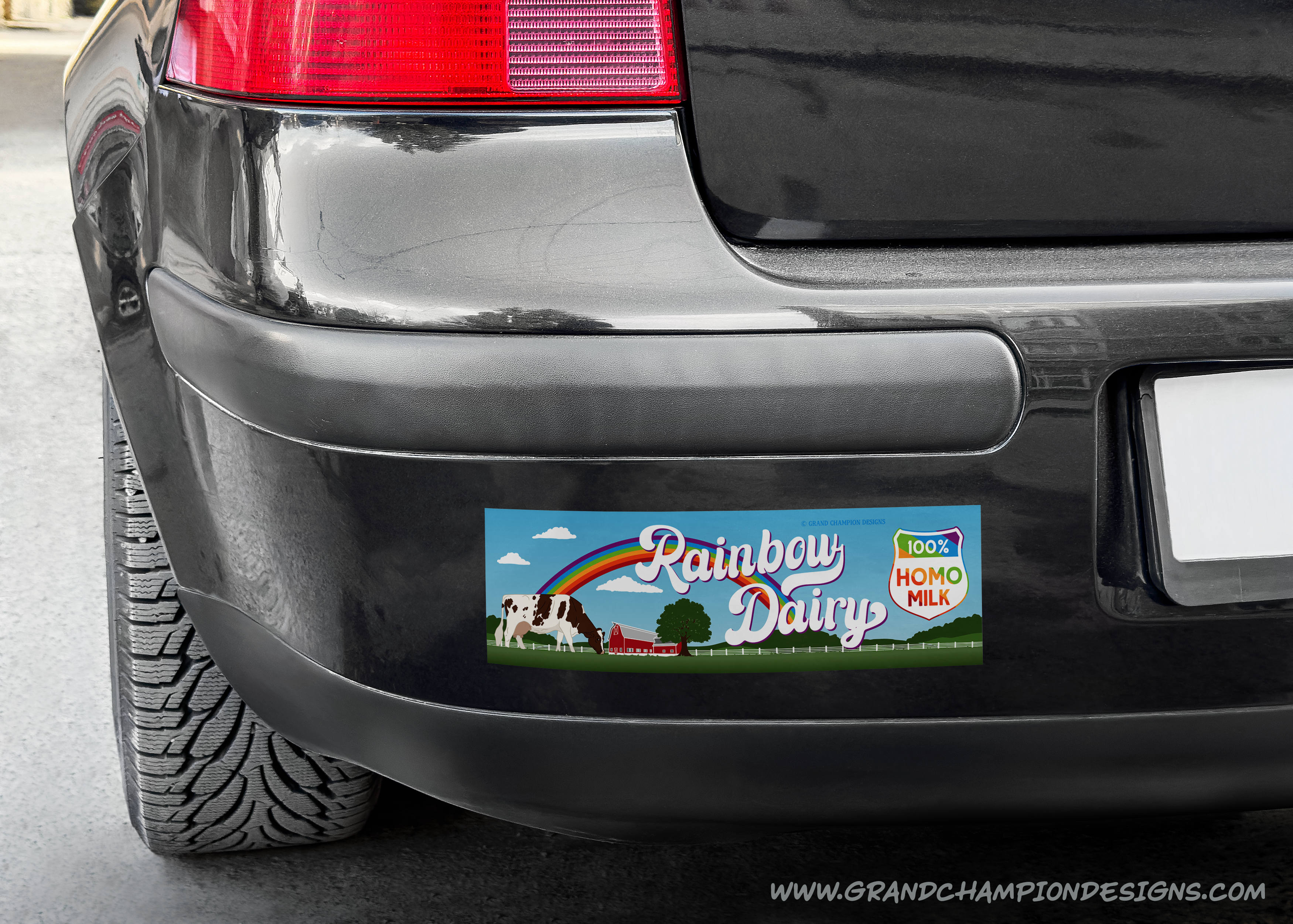 Rainbow Dairy Bumper Sticker