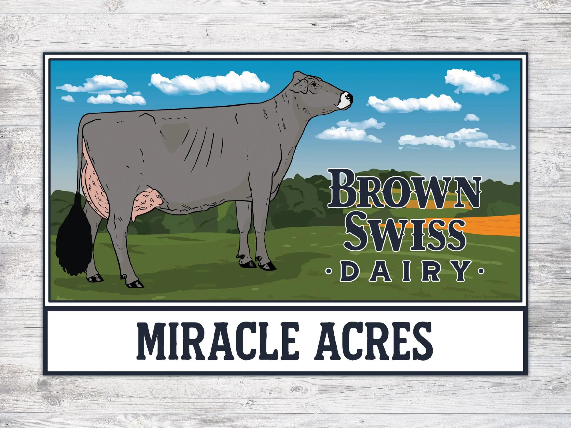 grand champion designs_blue ribbon brown swiss sign