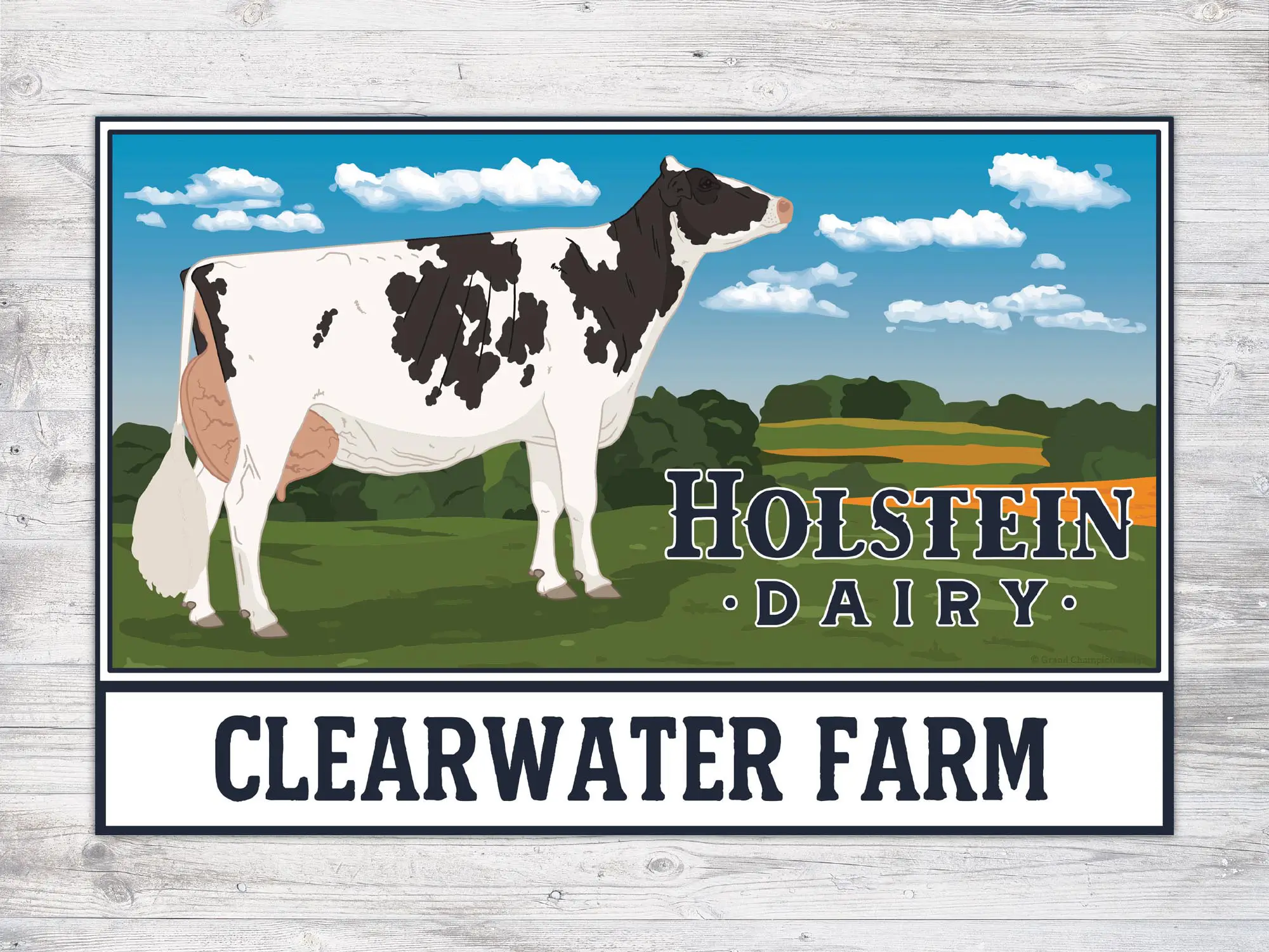 grand champion designs_blue ribbon holstein sign