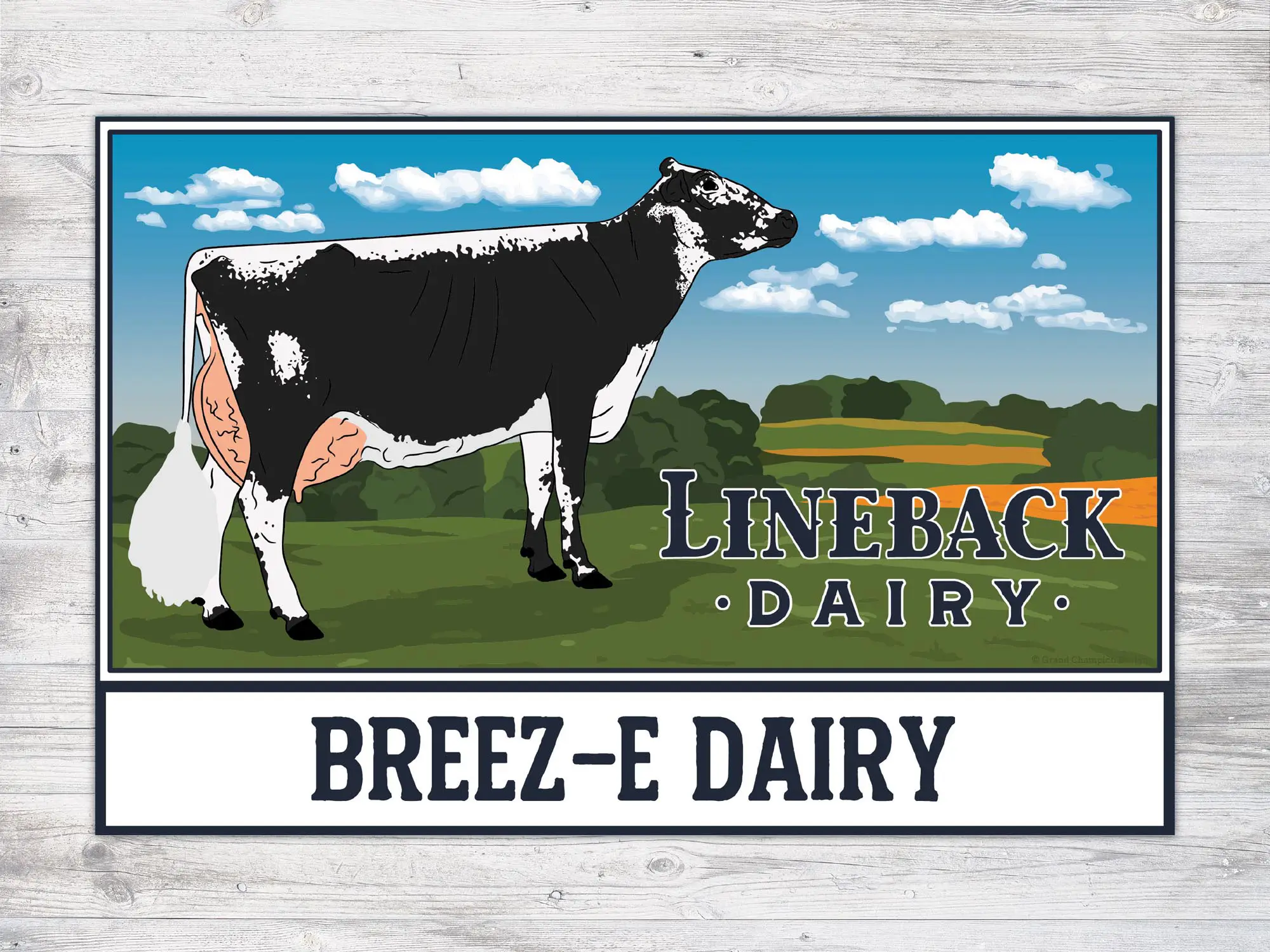 grand champion designs_blue ribbon lineback sign