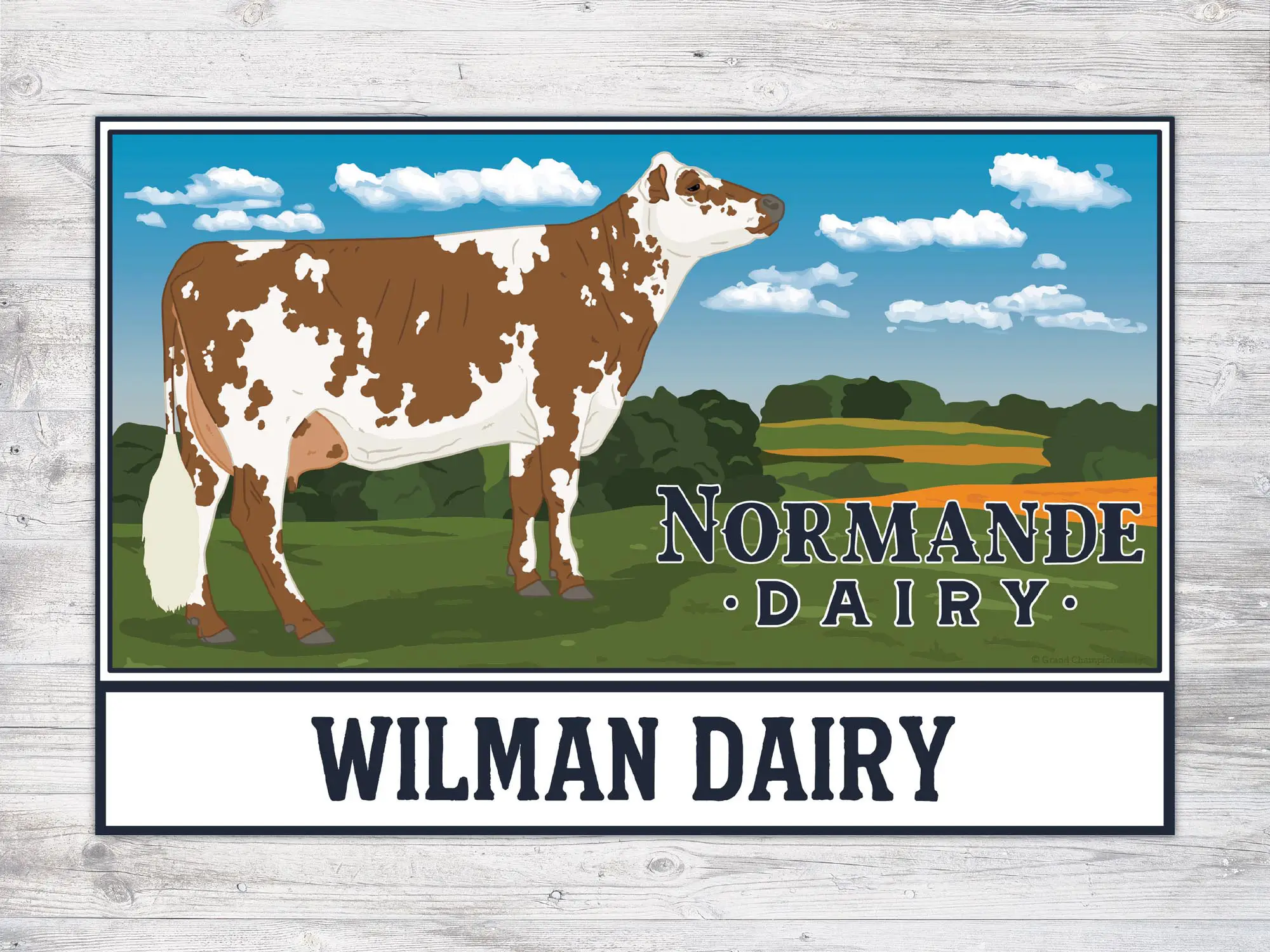 grand champion designs_blue ribbon normande sign
